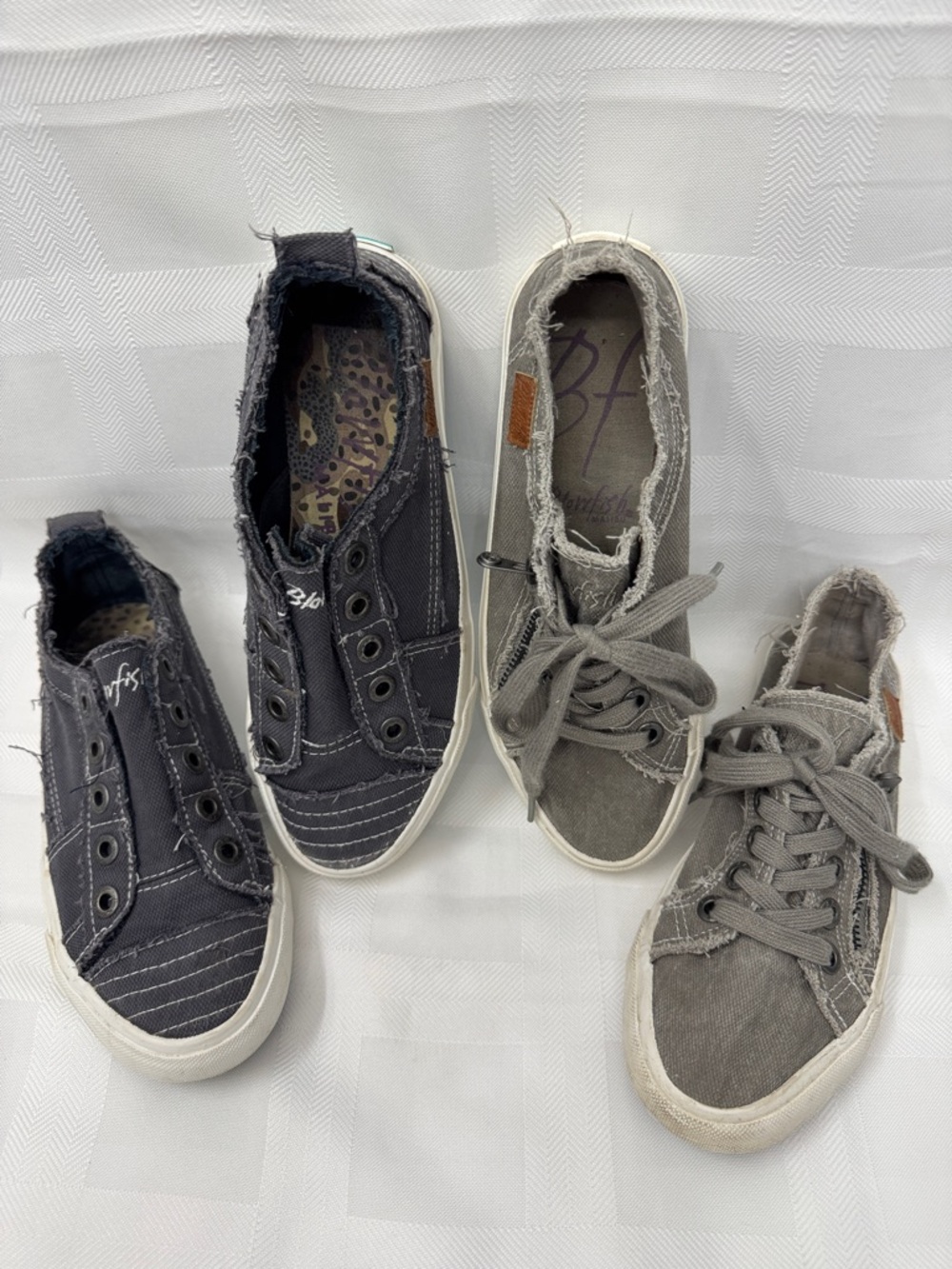 *BUNDLE* Blowfish Two-Pair Distressed Blue & Gray Canvas Sneakers